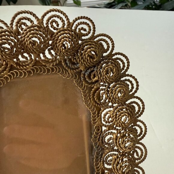 Vintage Fortunoff Brass Ornate Rectangular Photo Frame With Intricate Scroll - Picture 5 of 7